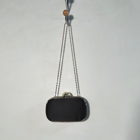 Evening Cocktail NWT Black & Gold Shoulder/Clutch Option Wedding Prom Purse - Picture 3 of 12